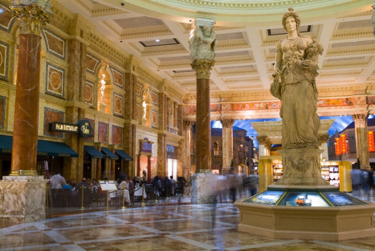 Shopping inside Caesar's Palace Forum Shops.